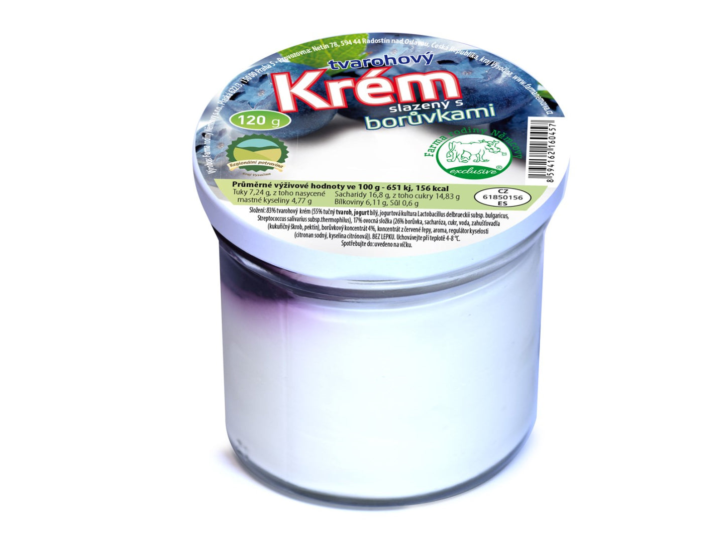 Tvarohový krém s borůvkami - 120g